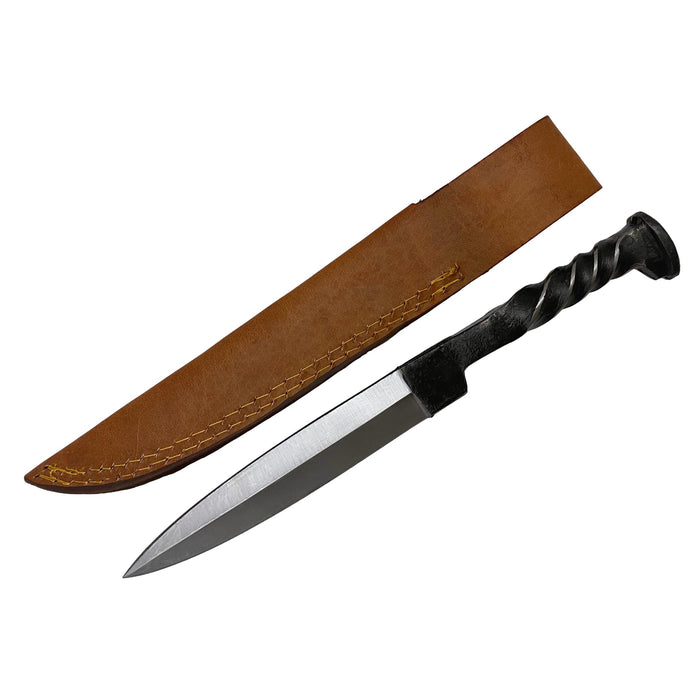 12 inch Railroad Spike Bayonet Style Knife with Leather Sheath