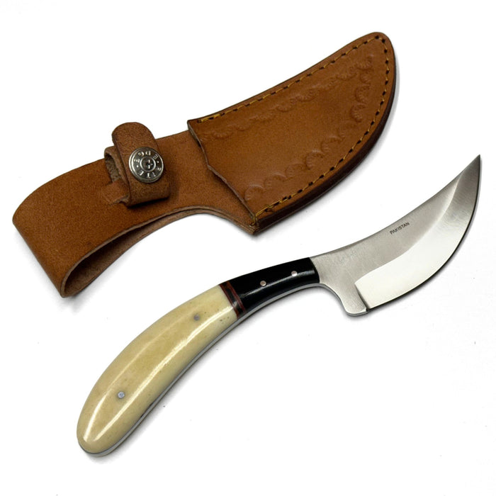 Bird Wing Curved Skinner Knife with Bone Handle