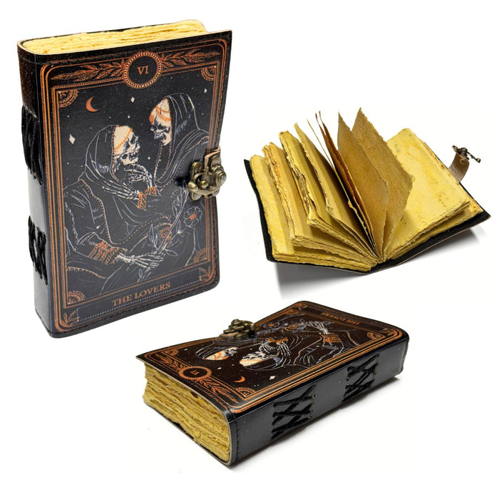 Vintage Leather Journal with Tarot Card Design
