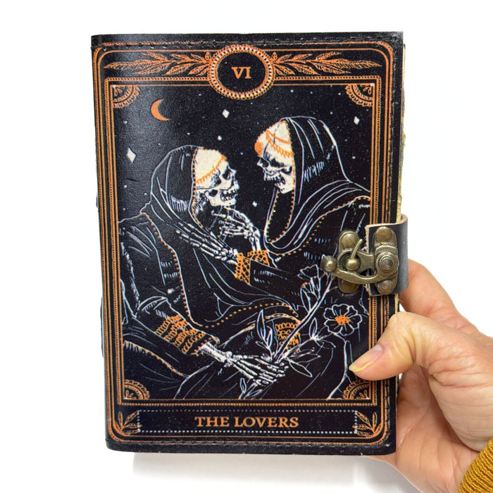 Vintage Leather Journal with Tarot Card Design