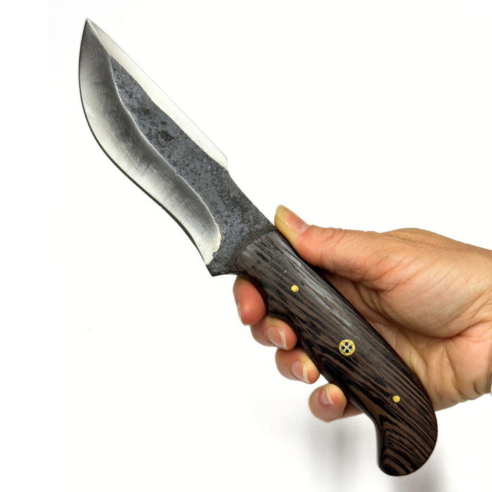 Wrought Iron Knife with Brass Mosaic Pins