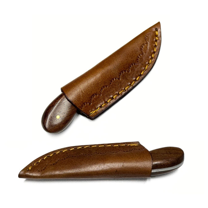 Small Patch Skinner Knife with Stag Bolster and Wooden Handle