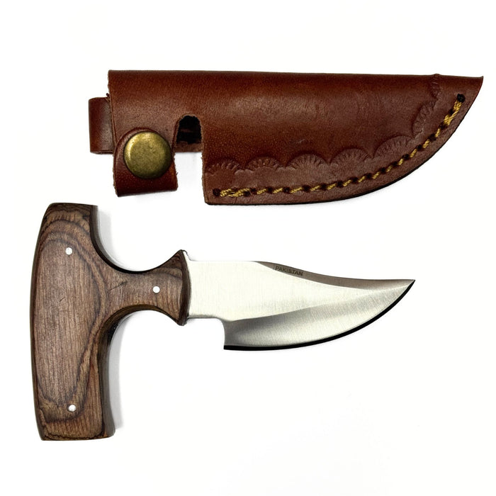 T-Handle Push Dagger with Leather Sheath