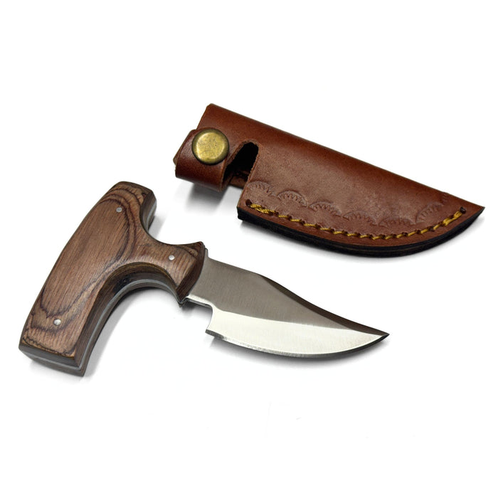 T-Handle Push Dagger with Leather Sheath
