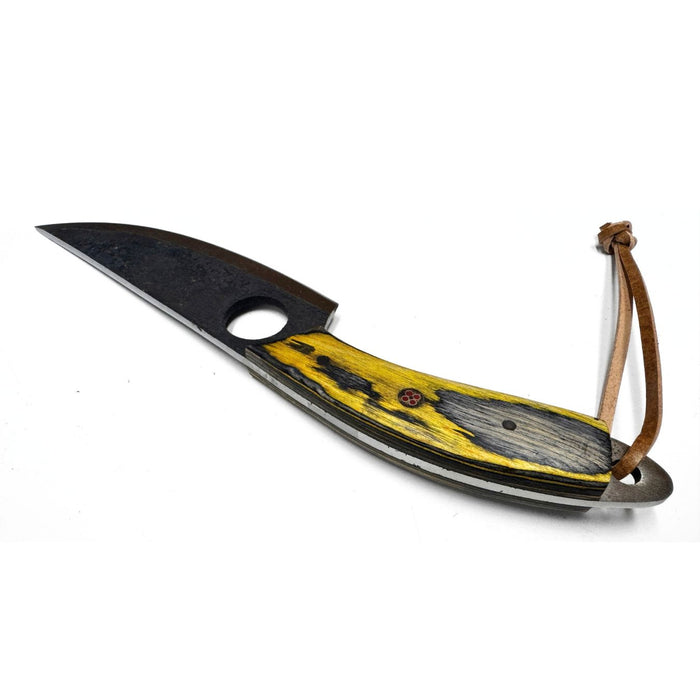 Bruin Skinner Knife – 9.5" Full Tang Stainless Steel Hunting Knife with Colorwood Handle & Leather Sheath