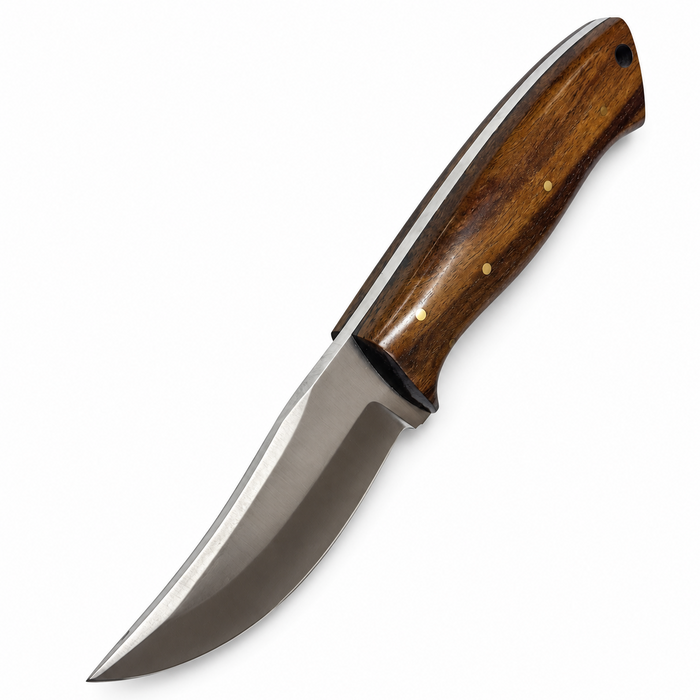 9" Saddle Wood Hunter Knife – Full Tang Stainless Steel Blade with Leather Sheath