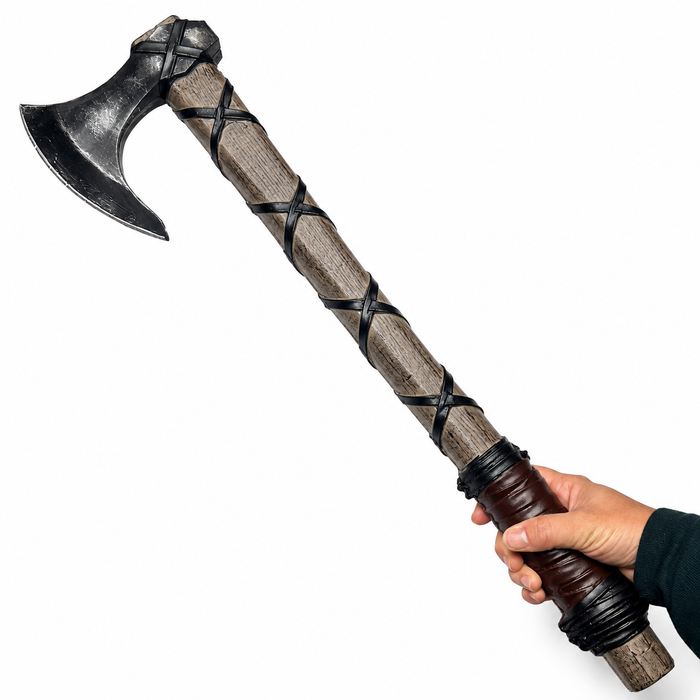 24" Wrapped Viking Latex Foam Axe – Lightweight Costume & Roleplay Prop - Axe Replica