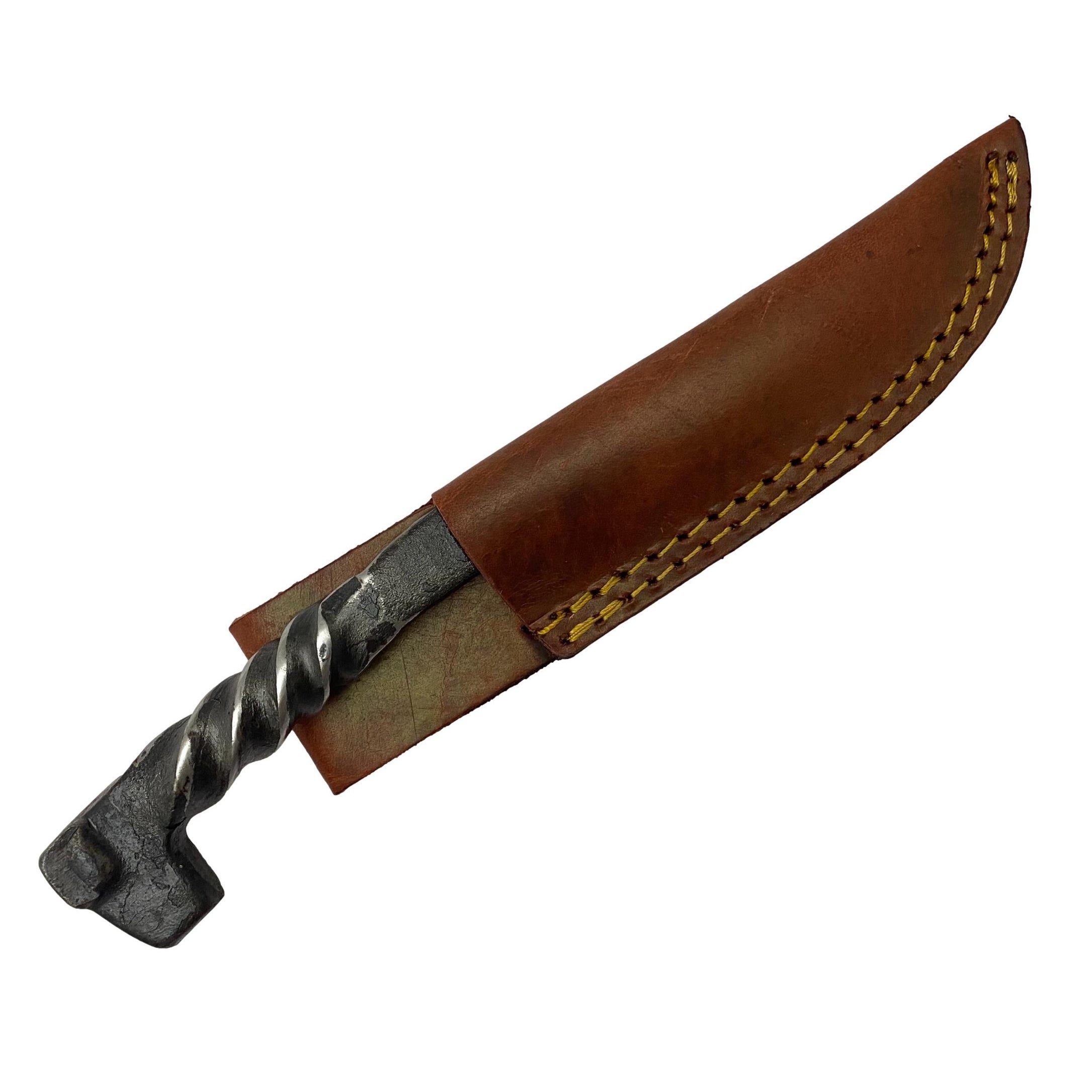 Twisted Railroad Spike Carbon Steel Knife — Leather Unlimited