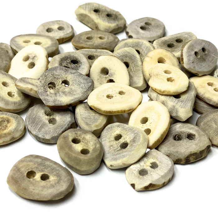 Antler Buttons for Crafts - 12 pack