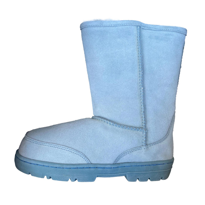 10" Blue Boots - Genuine Sheepskin Slip On Boots