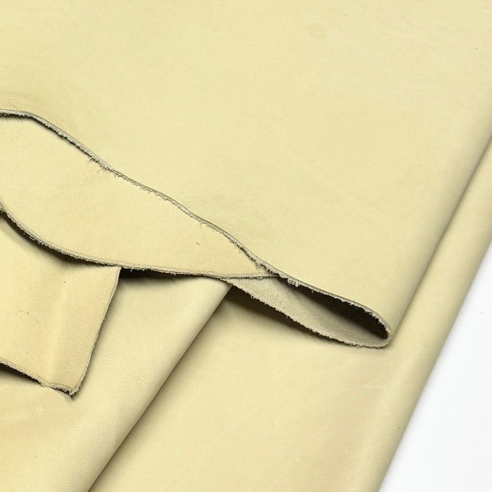 Cream Upholstery Crust Leather - Large Full Hides - Extra Large Full Hides - Cowhide Die Cut Squares