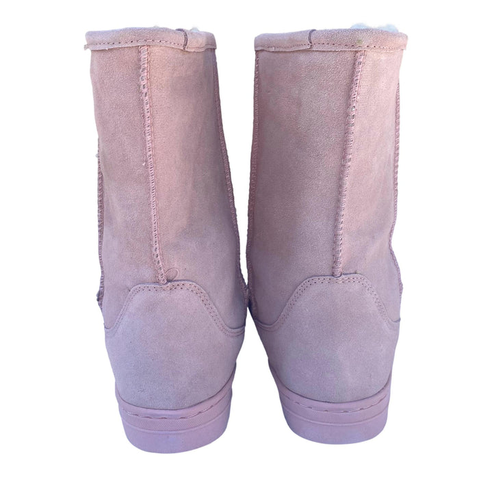 10" Light Pink Boots - Genuine Sheepskin Slip On Boots