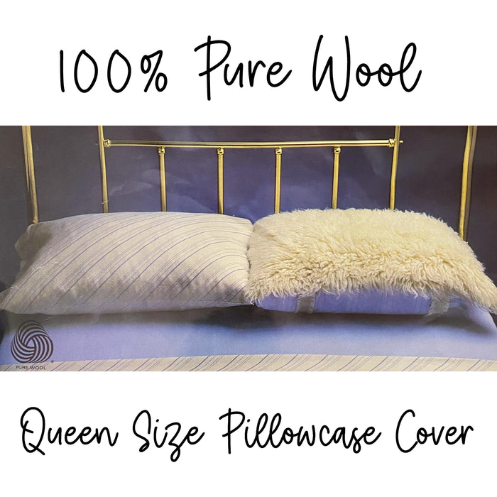 Queen Size Genuine Wool Sheepskin Pillow Cover - Chair Pad - Small Rug