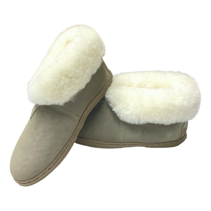 LU Women's Toasty Camp Slippers - Hard Sole Genuine Sheepskin Booties