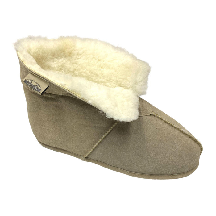 LU Men's Sheepish Grin Slippers - Soft Sole Genuine Sheepskin Ankle Boots - Slipper Booties for Men