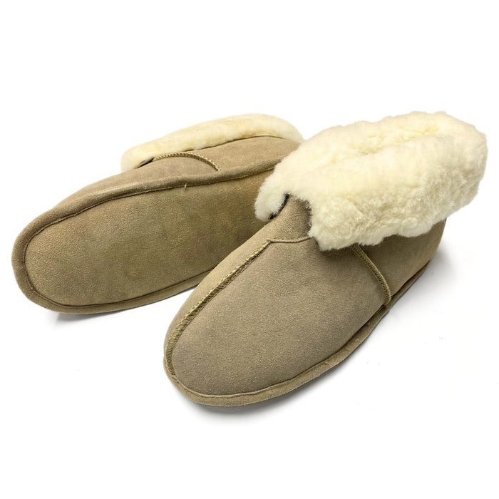 LU Men's Sheepish Grin Slippers - Soft Sole Genuine Sheepskin Ankle Boots - Slipper Booties for Men