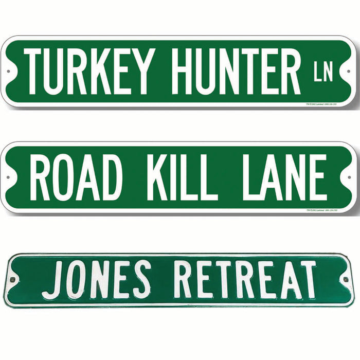 Hunting Themed Green Road Sign Decorations