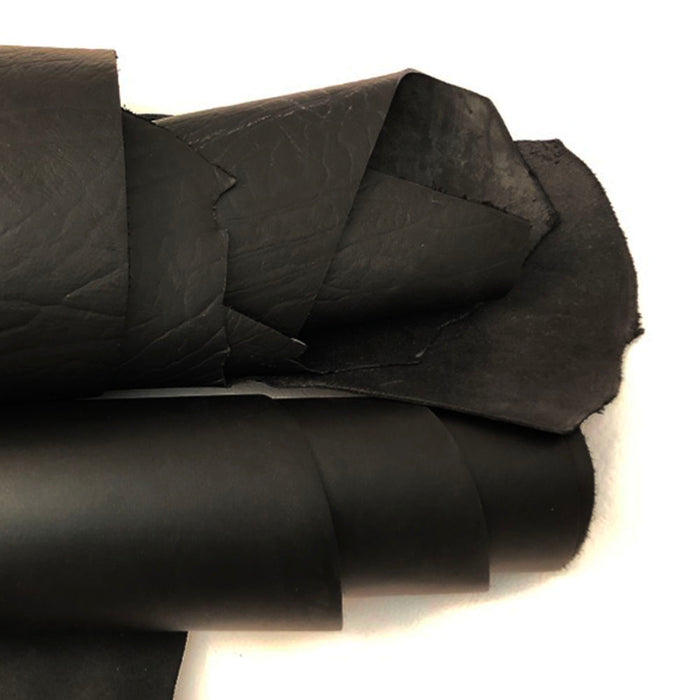 Assorted Print & Smooth Black Cowhide Sides Leather Hides - 3-4 oz or 7-8 oz