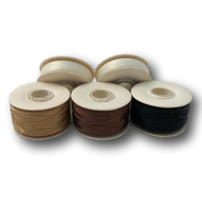 Prewound Sewing Bobbins - White - Brown - Black - Tan — Leather