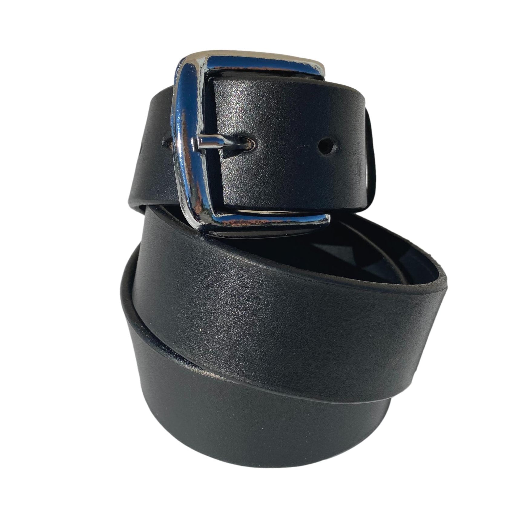 Finished Leather Dress Belts - Black