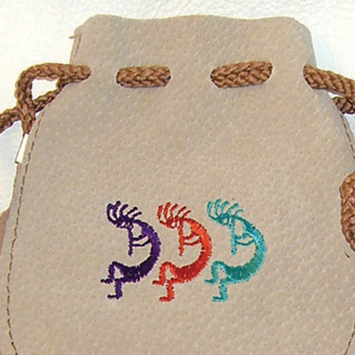 Embroidered Leather Pouch - Native Dancers