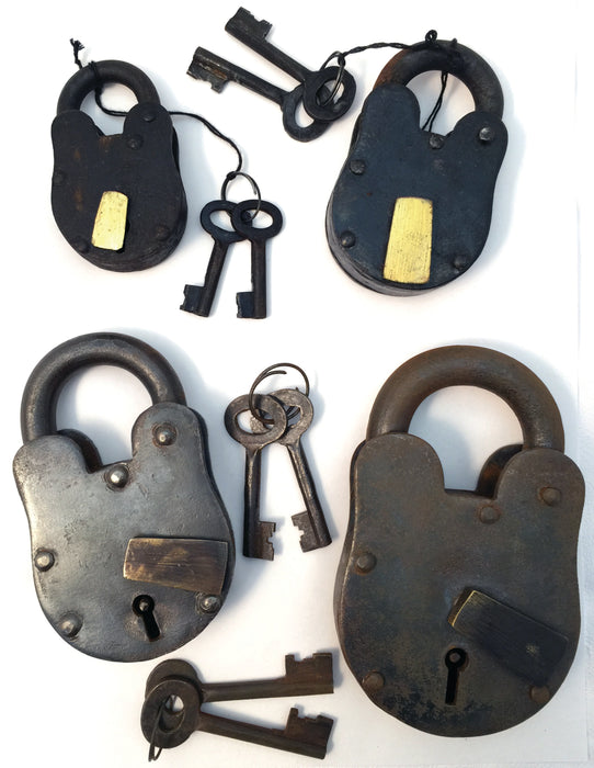 Replica Vintage Steel Padlocks with Keys