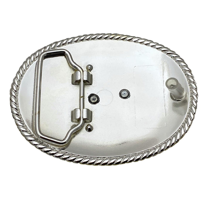 Three Piece Sterling Silver Plated Belt Buckle Set Fits up to 1.5