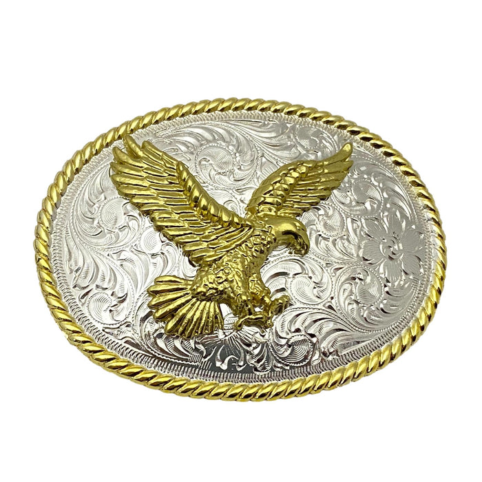 Two-toned Gold & Silver Eagle Trophy Belt Buckle