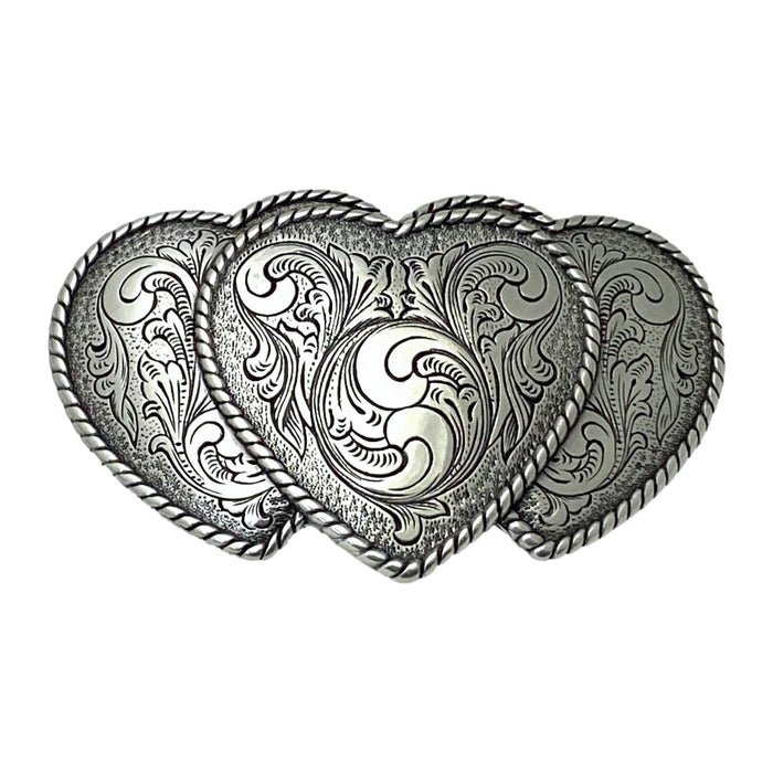 Triple Heart Trophy Belt Buckle