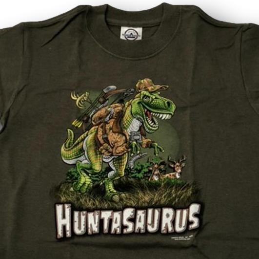 "Huntasaurus" Little Hunter Dinosaur T-shirt - Youth XS