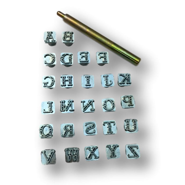 Alphabet Leather Stamp Set, Multiple Sizes