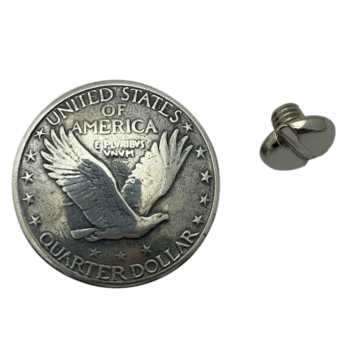 4 Pack Eagle Patriotic Quarter Dollar Screw Back Conchos - 3/4"