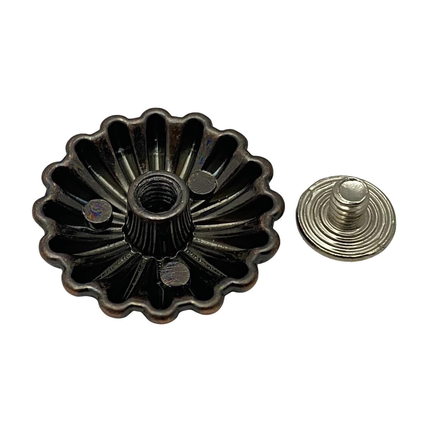 4 Pack Copper Daisy Screw Back Conchos - 1