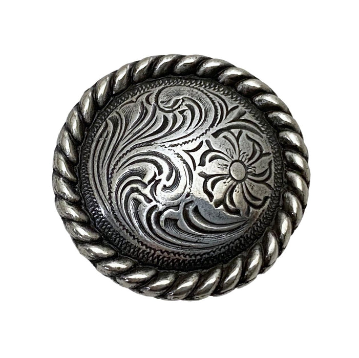 4 Pack Flower Screw Back Conchos with Braided Edge - 1 1/4"