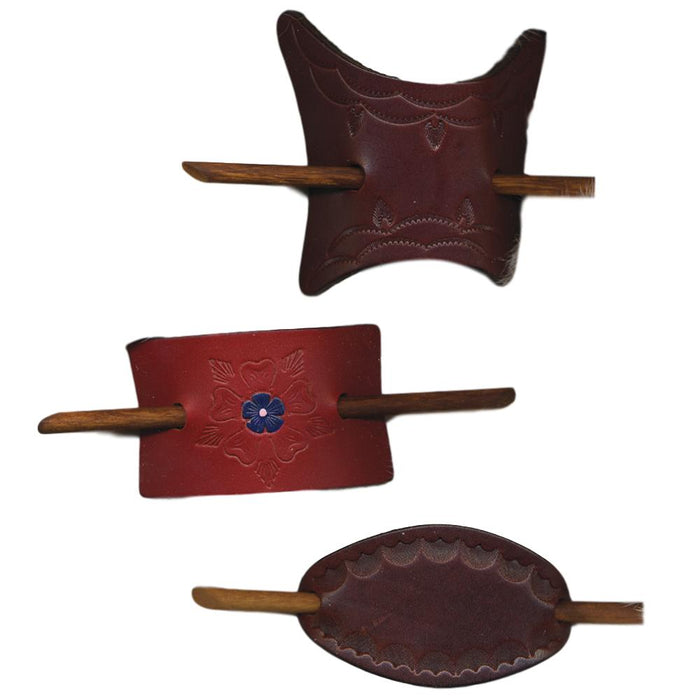 Stick Barrette Leather Craft Kit -Make Your Own Leather Barrettes With Stick - DIY Handmade Retro Hair Accessories