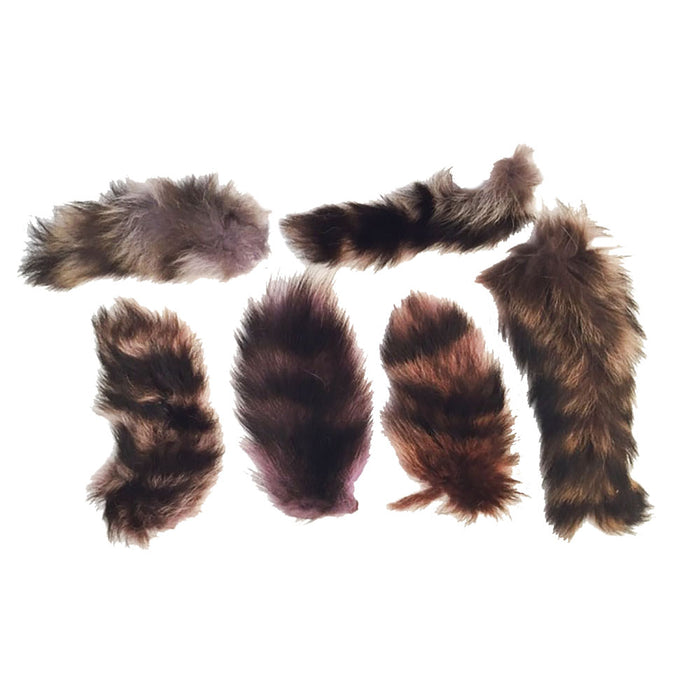 Authentic Raccoon Tail with Keychain - Genuine Fur Tails for Crafts and Costumes