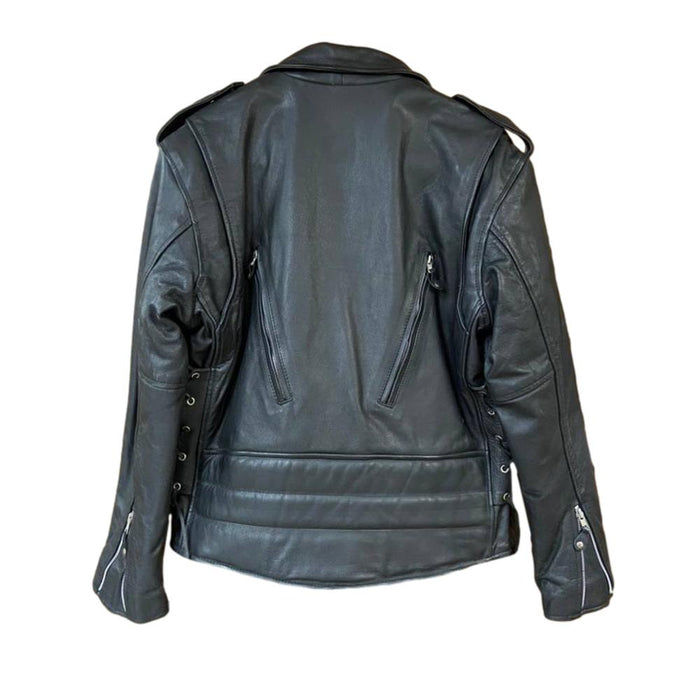 Men's XL Black Leather Biker Jacket