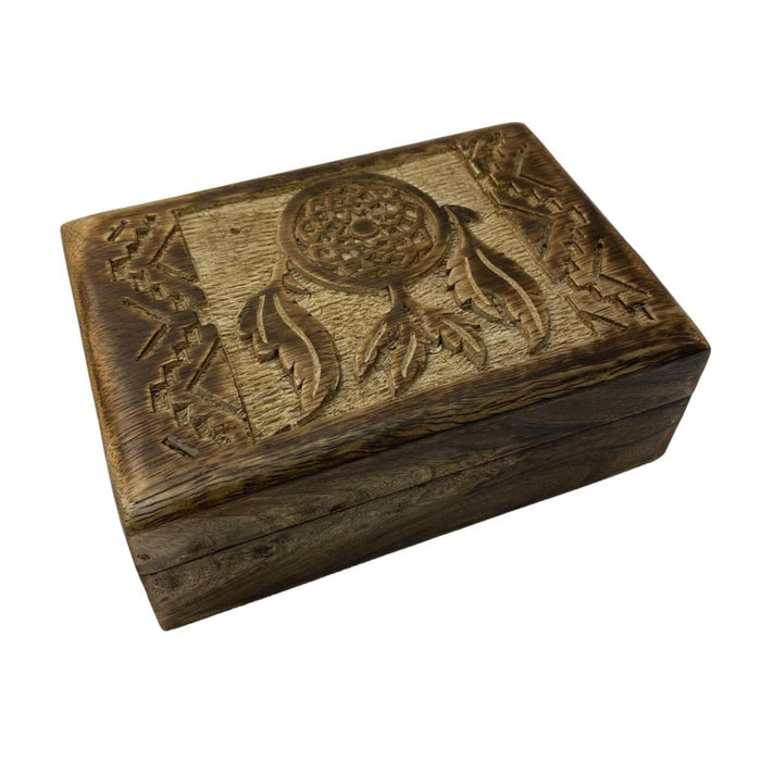 Dream Catcher Native Design Handcrafted Wooden Jewelry Box
