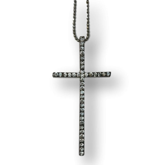 Cubic Zirconia Silver Cross Necklaces - Religious Fashion Jewelry