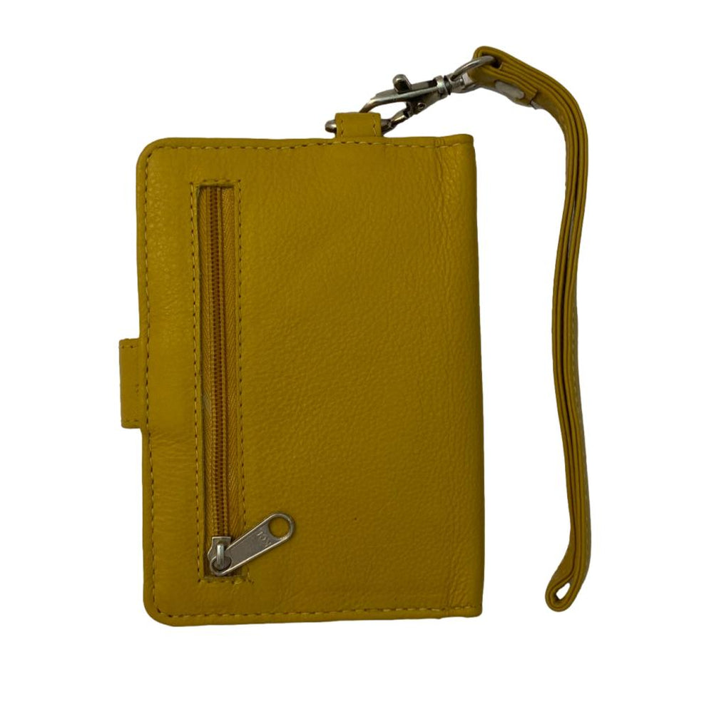 Fine Leather Clutch Wallet with Wrist Strap, Zipper Closures & Credit — Leather Unlimited