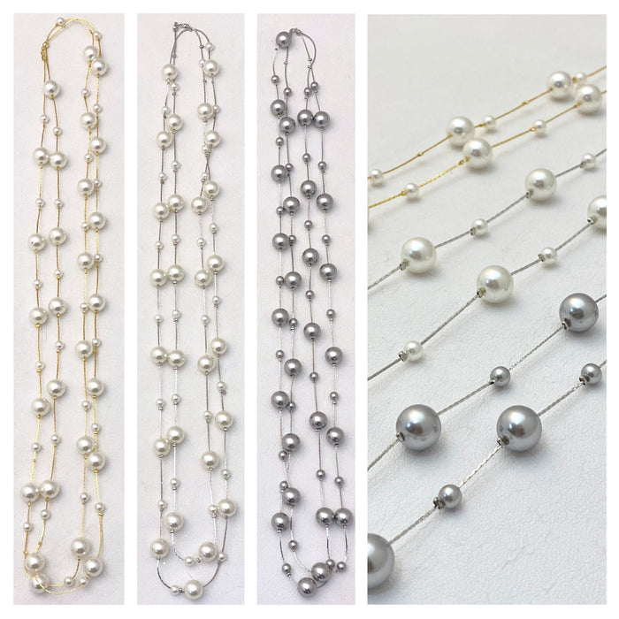 Long Imitation Pearl Necklaces - Fashion Jewelry Assorted 3 Pack