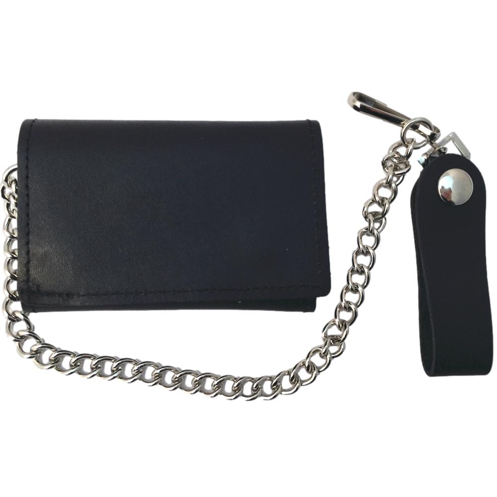 Trifold Trucker Wallet with Chain — Leather Unlimited
