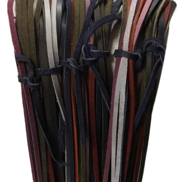 5 oz Leather Lace Cord- Assorted, Black and Browntones Colors 3/16" wide