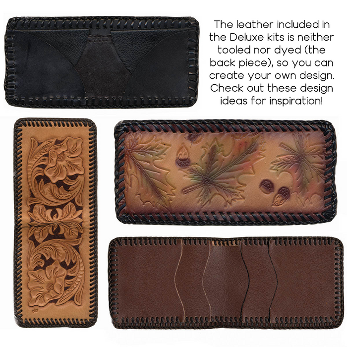  POPSEWING Cow Leather Wallet Kit DIY Wallet Making Kit Custom  Handmade Bifold Slim Wallet Personalized Gift (Vertical Black-DIY Kits) :  Arts, Crafts & Sewing