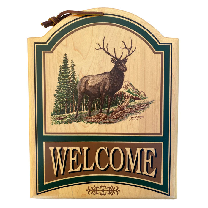 Elk Welcome Sign - Hardwood Home Decor