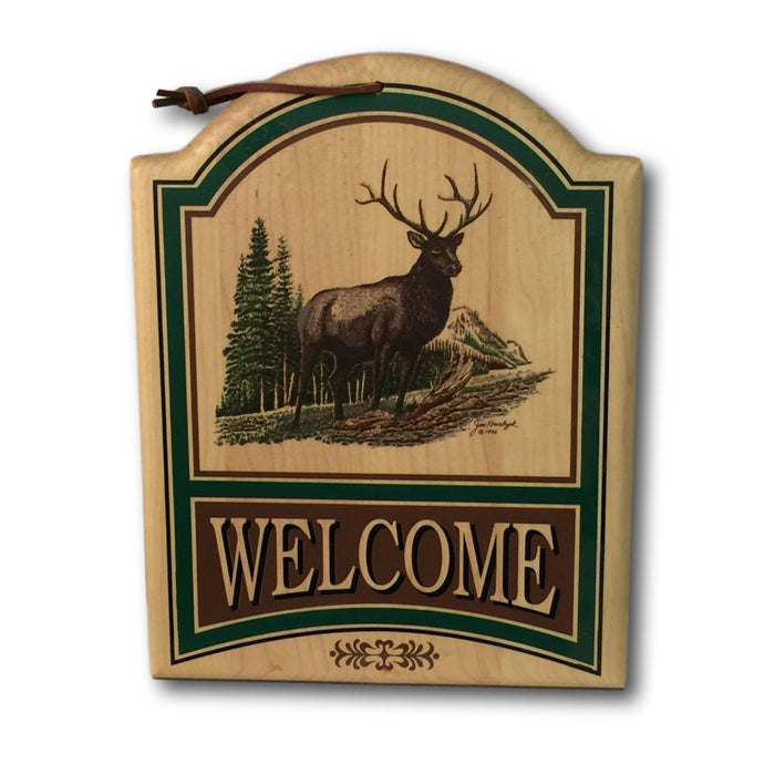 Elk Welcome Sign - Hardwood Home Decor