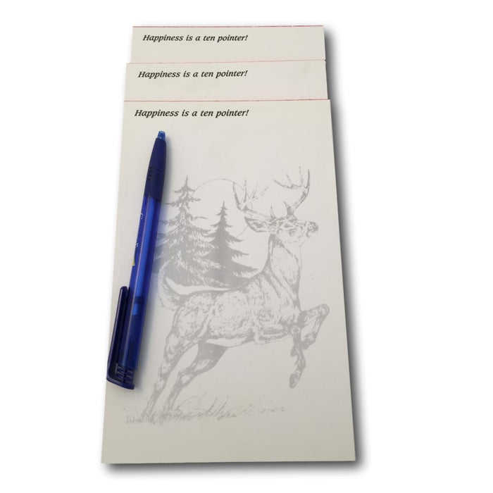 Ten Pointer Buck Whitetail Deer Memo Pads - 3 Pack of Notepads