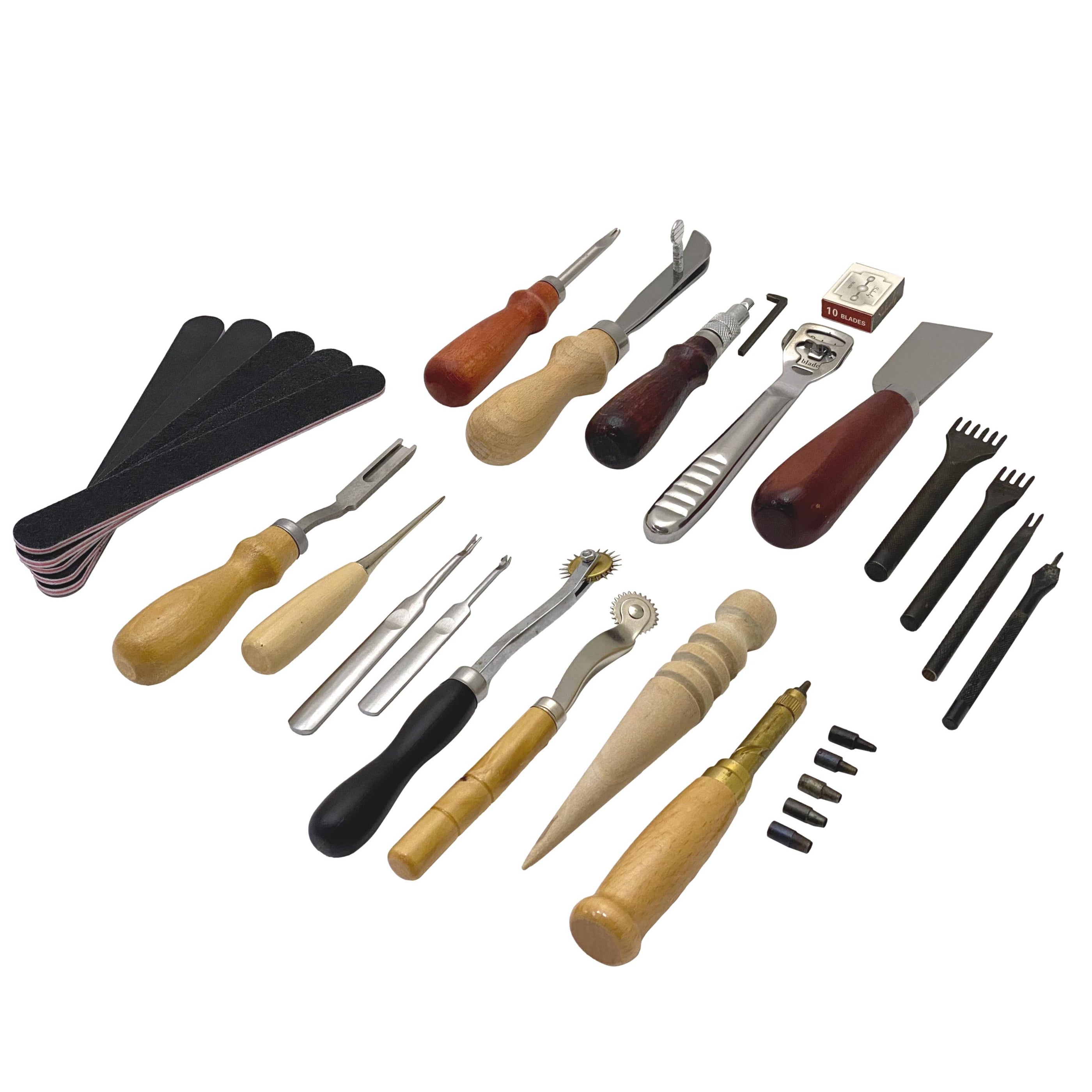 18 Piece Leather Craft Tool Set - Tool Kit for Leatherworking — Leather ...