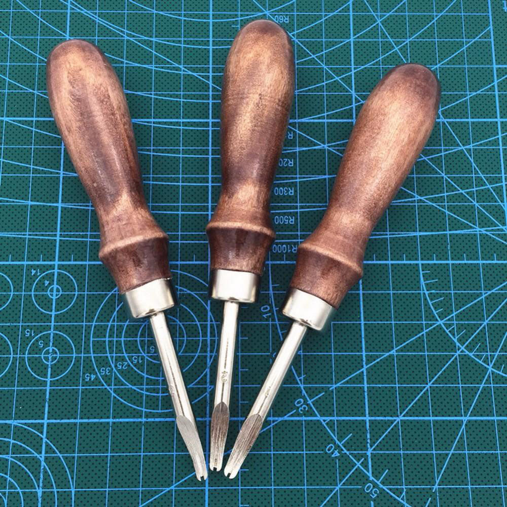 4 Pieces Leather Edge Beveler and 1 Pieces Leather Cutting Knife