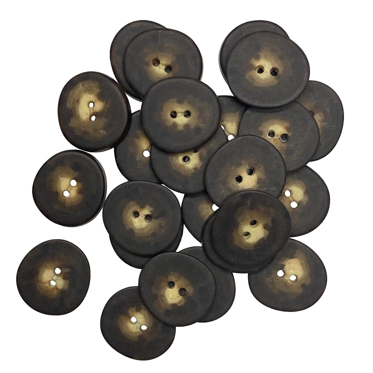 One Dozen Quarter-Sized Wood-like Brown Buttons - Irregular Round Shap —  Leather Unlimited
